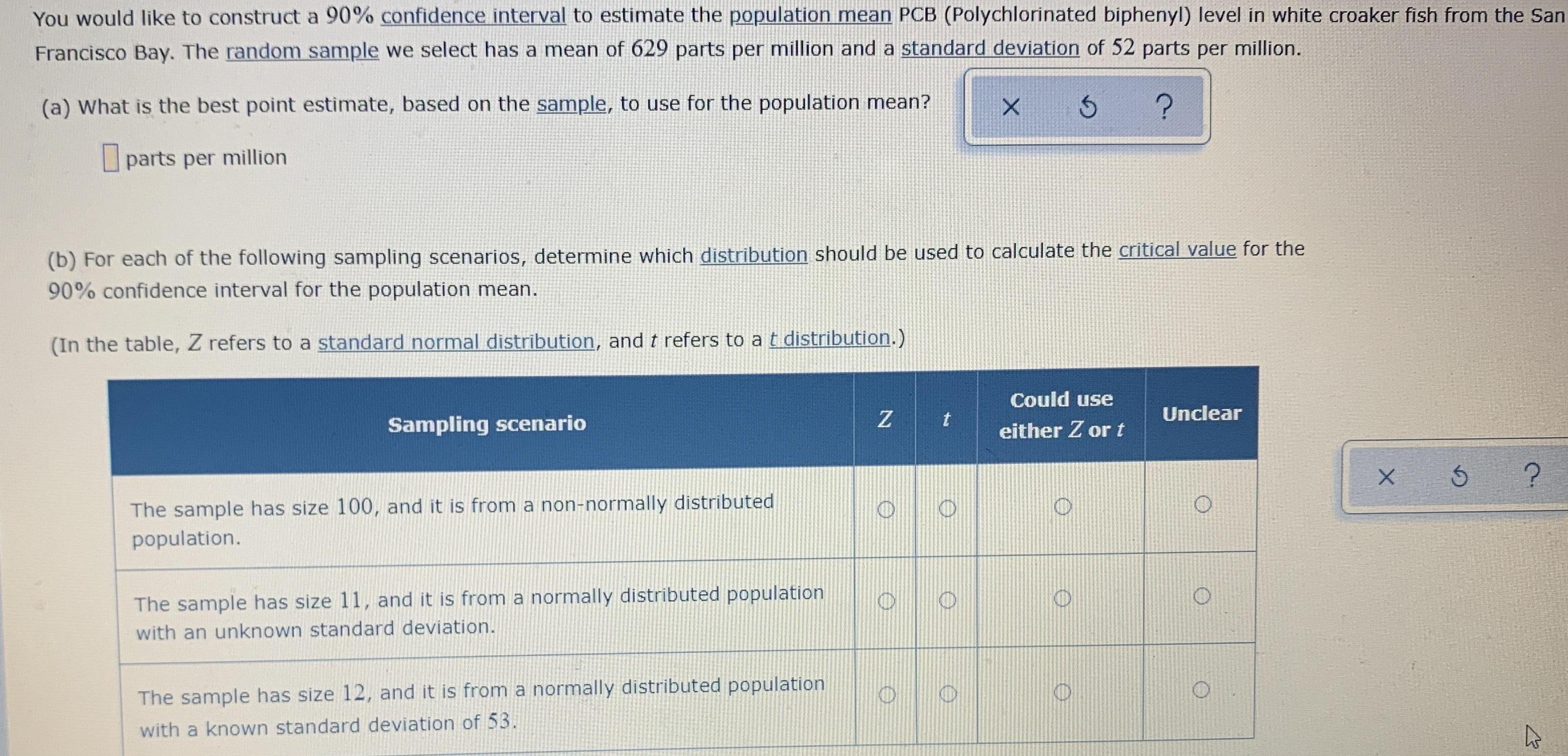 You would like to construct a 90% confidence interval to estimate the