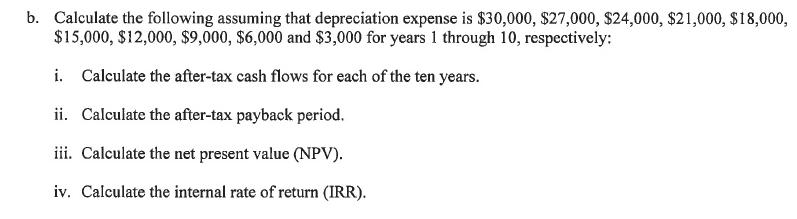 new piece of equipment: Cash revenues less cash expenses $55,000 per year