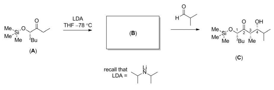 LDA OH THF -78 C Me Si Me Me Me O. (B)