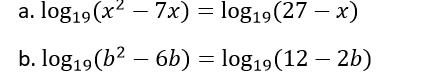 6b) = log19(12 2b)