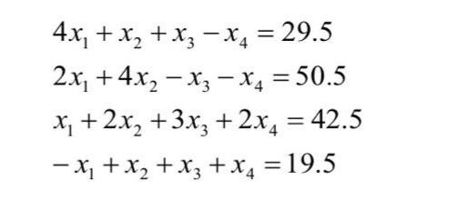 4x, + x, +x, - X4 = 29.5 2x, + 4x, x,