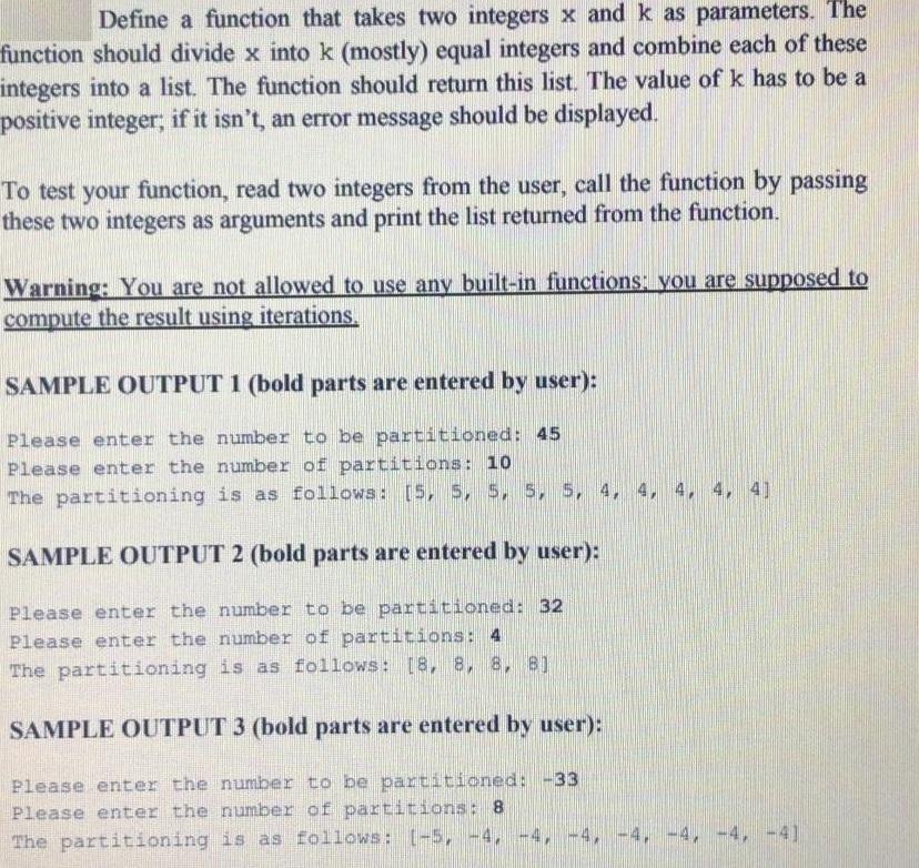 Define a function that takes two integers x and k as parameters.