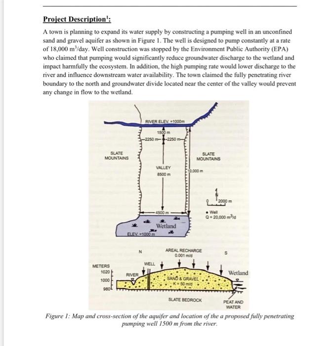 Project Description": A town is planning to expand its water supply by constructing a pumping well in an