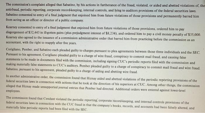 The commissions complaint alleged that Sabatino, by his actions in furtherance of the fraud, violated, or aided and abetted