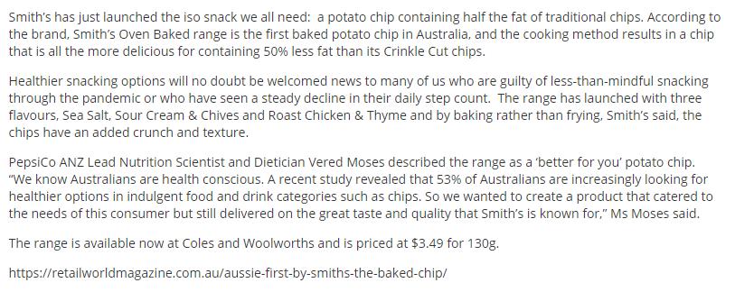 Smiths has just launched the iso snack we all need: a potato chip containing half the fat of traditional chips. According to