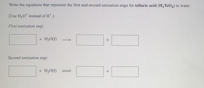 Write the equations that represent the first and second ionization steps for