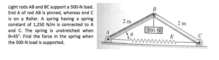 Light rods AB and BC support a 500-N load. End A o