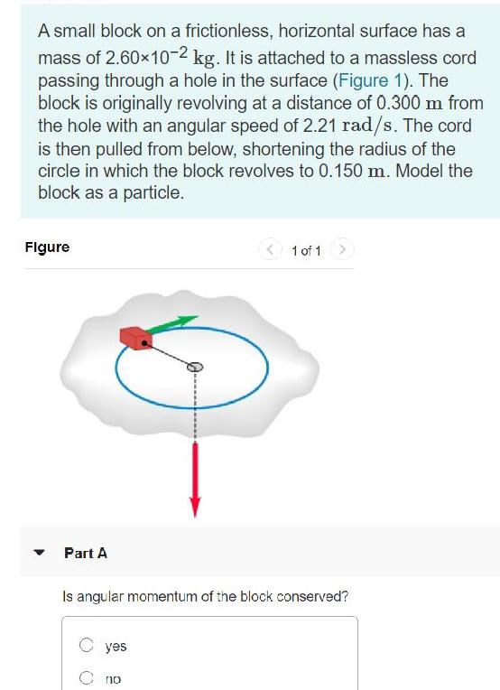 A small block on a frictionless, horizontal surface has a mass of