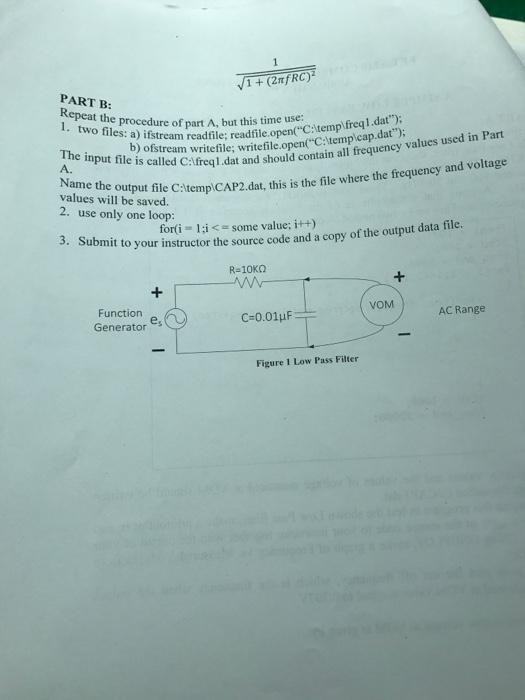 this Low Pass filter, shown in the Figure 1, over the range