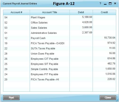 Payroll Entry A-12