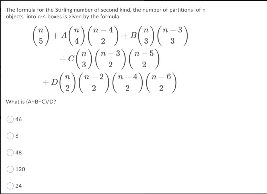 The formula for the Stirling number of second kind, the number of