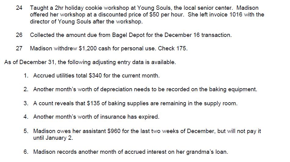 Taught a 2hr holiday cookie workshop at Young Souls, the local senior center. Madison offered her workshop at a discounted pr