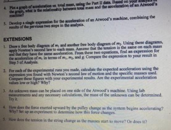 4 Ploca graph of acceleration w total mass, uning the Part Il
