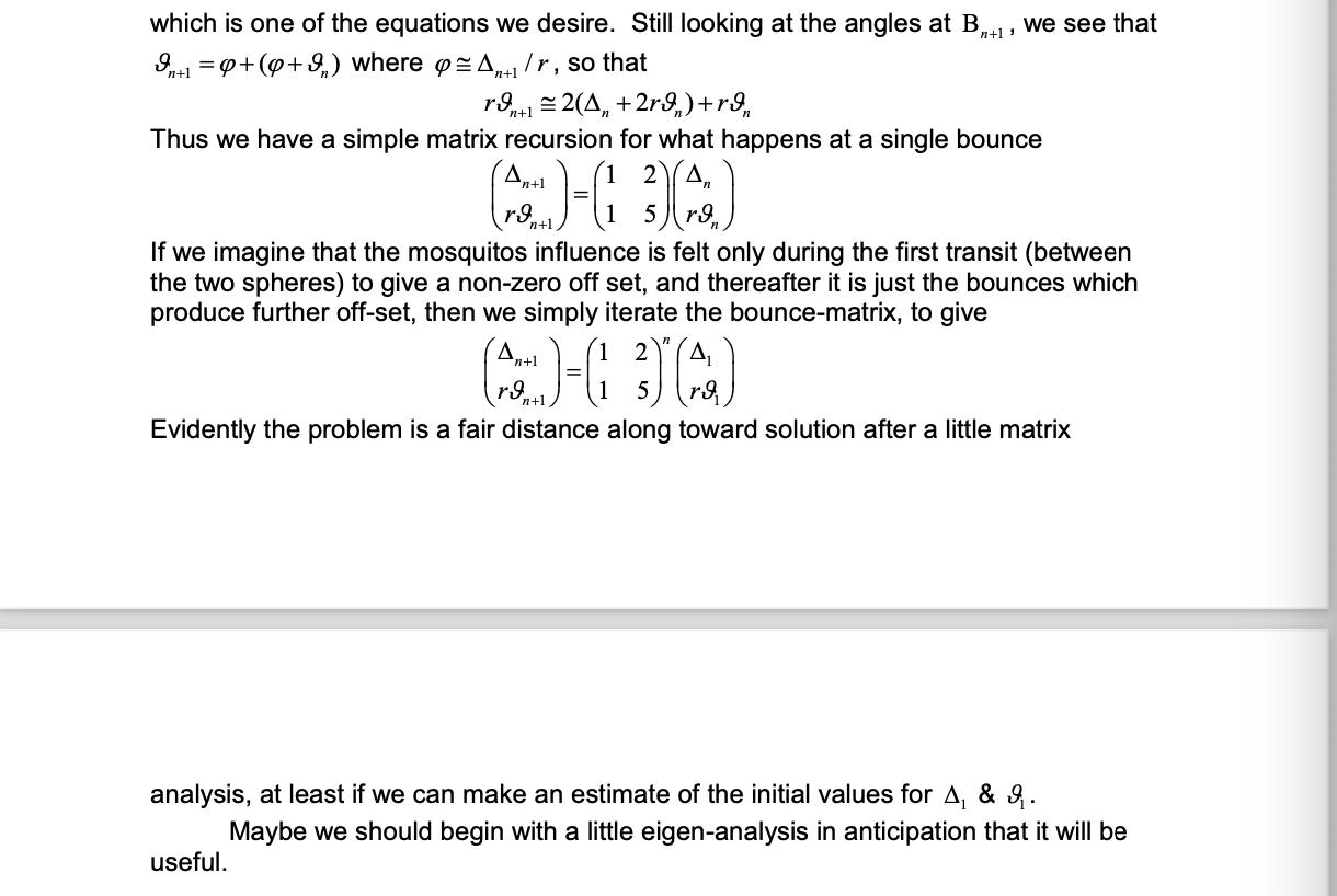 + which is one of the equations we desire. Still looking at the angles at Bn+l, we see that Int1 = 0+(+9m) where pz Antl/r, s