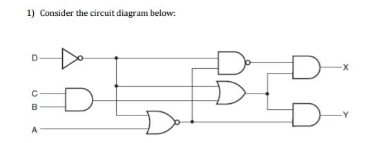 1) Consider the circuit diagram below: D B. Do A