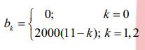 b. 0; k=0 2000(11-k); k=1,2