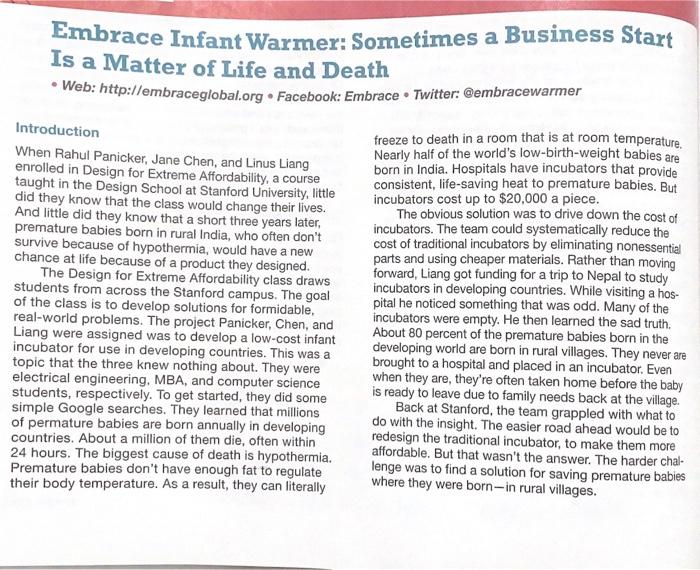 Embrace Infant Warmer: Sometimes a Business Start Is a Matter of Life and Death • Web: http://embraceglobal.org • Facebook: E