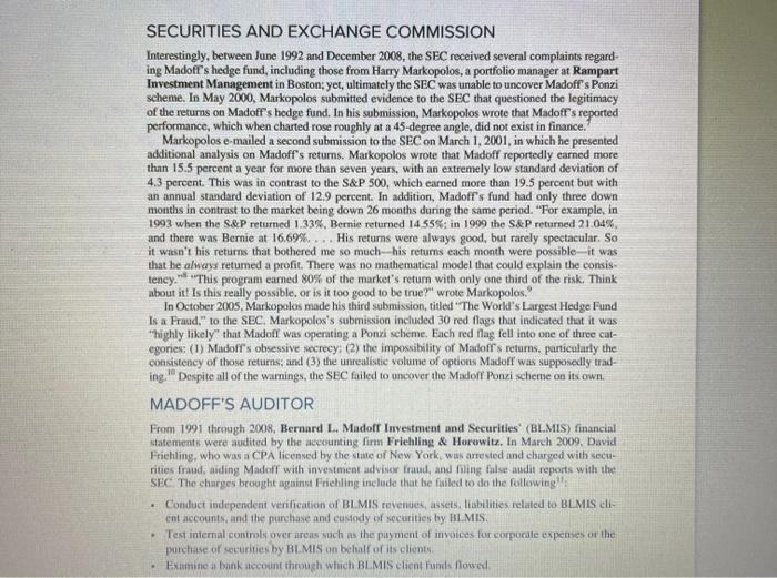 SECURITIES AND EXCHANGE COMMISSION Interestingly, between June 1992 and December 2008, the SEC received several complaints re
