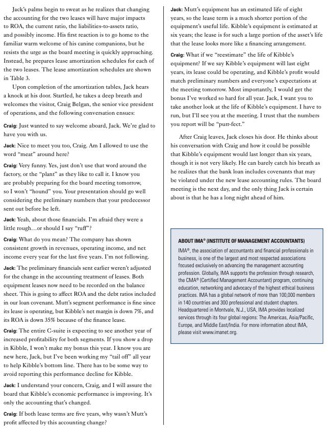Jack: Mutts equipment has an estimated life of eight years, so the lease term is a much shorter portion of the equipments u