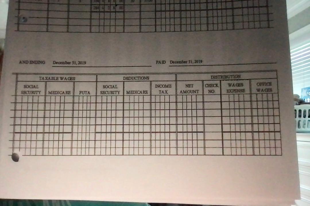 34400 AND ENDING December 31, 2019 PAD December 31, 2019 TAXABLE WAGES DEDUCTIONS SOCIAL SECURITY SOCIAL SECURITY INCOME TAX