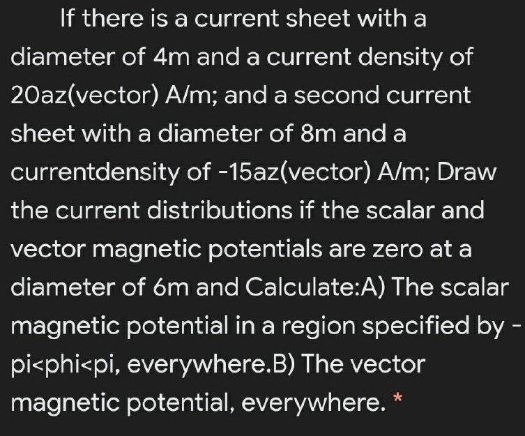 If there is a current sheet with a diameter of 4m and