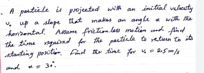 - A particle is projeuted with an initial velecsty slope ttat makes