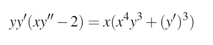 yy(xy ? 2) = x(x4y3 +(y)3) 