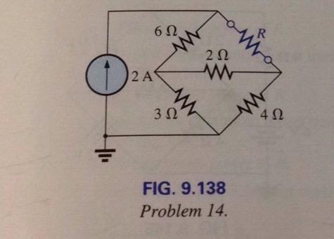 Image for find the Thevenin equivalent circuit for the network external to the resistor R in fig 9.138