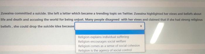 Zuwaina committed a suicide. She left a letter which became a trending topic on Twitter. Zuwaina highlighted her views and be