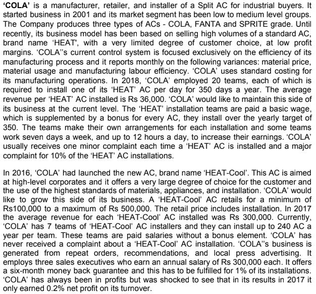 COLA is a manufacturer, retailer, and installer of a Split AC for industrial buyers. It started business in 2001 and its mar