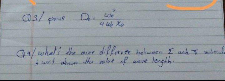 2 Q3/ prove De we 4 We xe 04/ what the mine differner between E and I molecule & writ down the value of length.