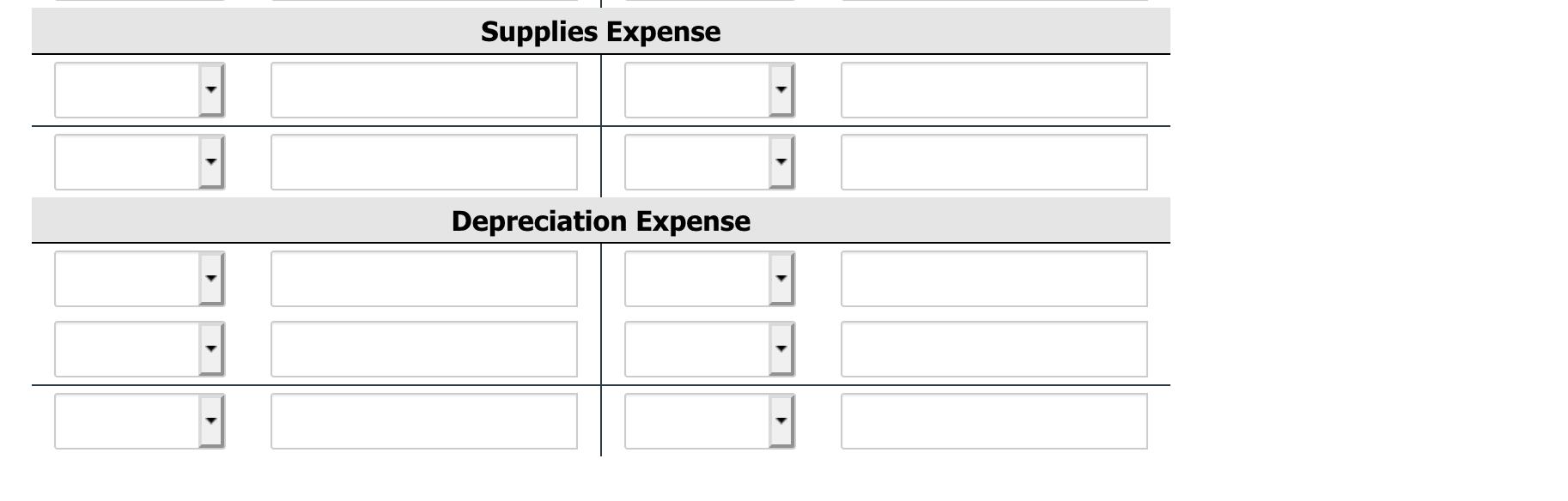 Supplies Expense Depreciation Expense