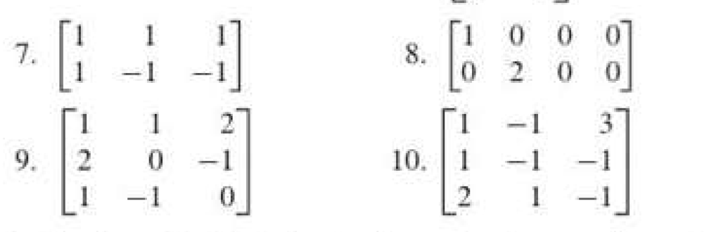 7. 1 -1 -1 8. 0 0 2 0 0 0 (0) . 1 1 2 TT 9. 2 -1 0 0 10. 3 -1 -1 1 