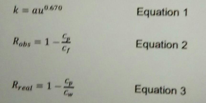kau 670 Equation 1 Robe = 1 - Equation 2 C Rreat = 1-2 Equation 3 