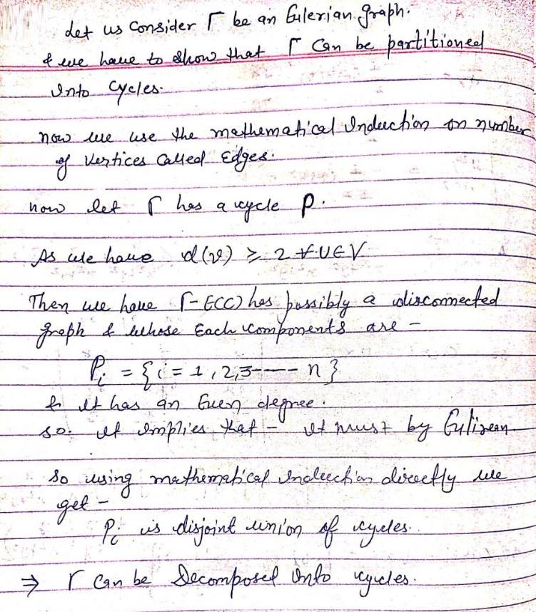 (edges) of r can be partitioned into cycles Type the Ansewer det