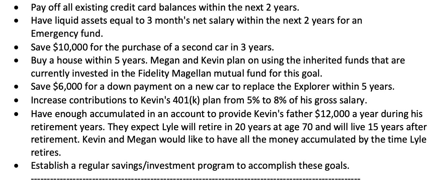 Pay off all existing credit card balances within the next 2 years. Have liquid assets equal to 3 months net salary within th