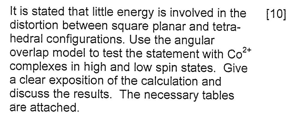 [10] It is stated that little energy is involved in the distortion between square planar and tetra- hedral configurations. Us