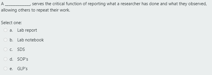 ? serves the critical function of reporting what a researcher has done and what they observed, allowing others to repeat thei