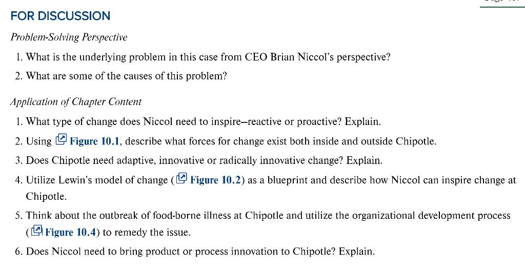 FOR DISCUSSION Problem Solving Perspective 1. What is the underlying problem in this case from CEO Brian Niccols perspective