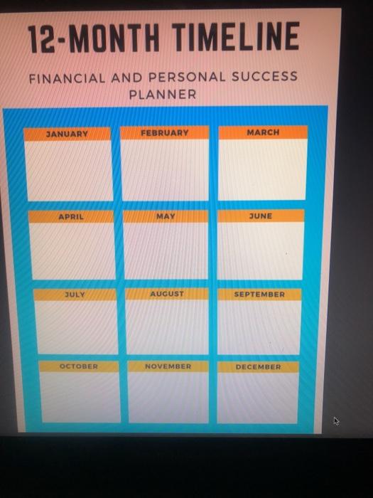 12-MONTH TIMELINE FINANCIAL AND PERSONAL SUCCESS PLANNER JANUARY FEBRUARY MARCH APRIL MAY JUNE JULY AUGUST SEPTEMBER OCTOBER
