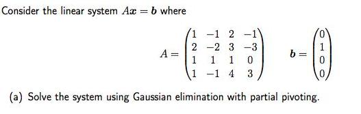 Consider the linear system Ax = b where 1 -1 2 -1