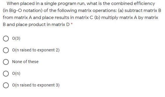 When placed in a single program run, what is the combined efficiency