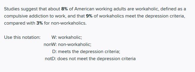 Studies suggest that about 8% of American working adults are workaholic, defined as a compulsive addiction to work, and that