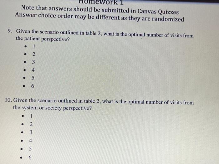 ork 1 Note that answers should be submitted in Canvas Quizzes Answer choice order may be different as they are randomized 9.
