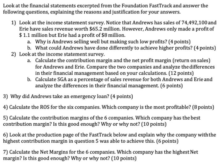 Look at the financial statements excerpted from the Foundation FastTrack and answer the following questions,