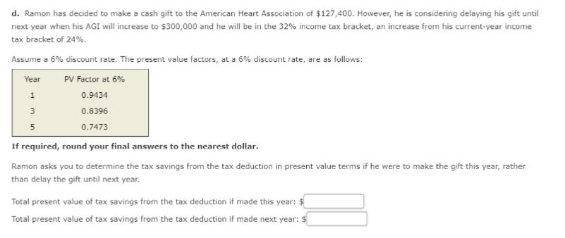 charitable contribution this year to the American Heart Association, a qualified charitable