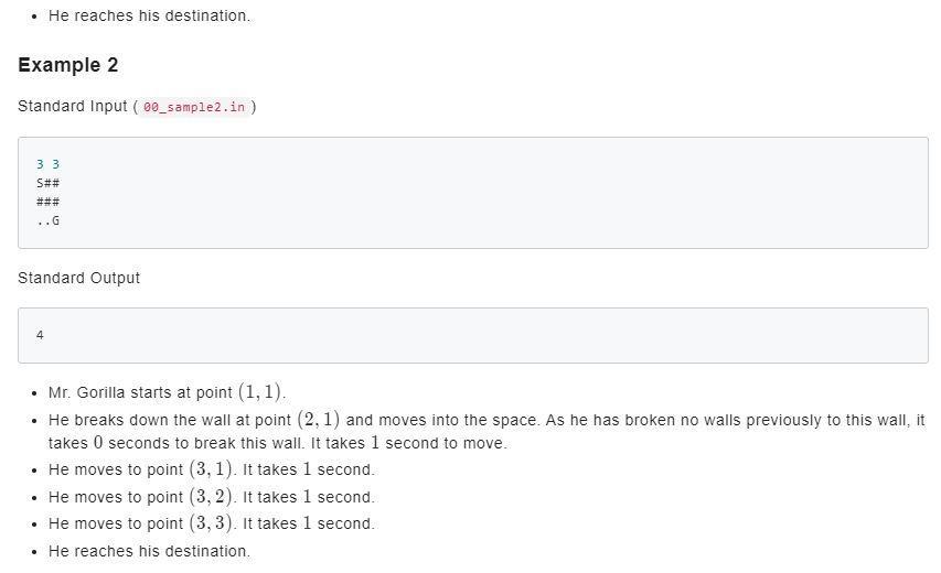 open spaces. Mr. Gorilla can move in four directions, up, down, left,