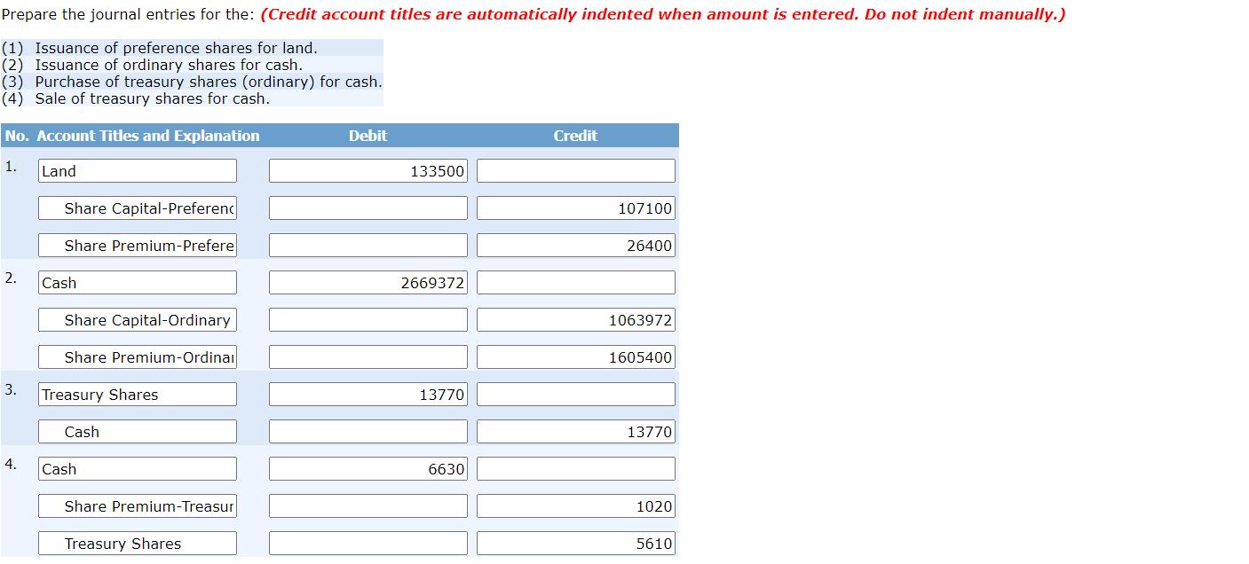 Prepare the journal entries for the: (Credit account titles are automatically indented when amount is entered. Do not indent