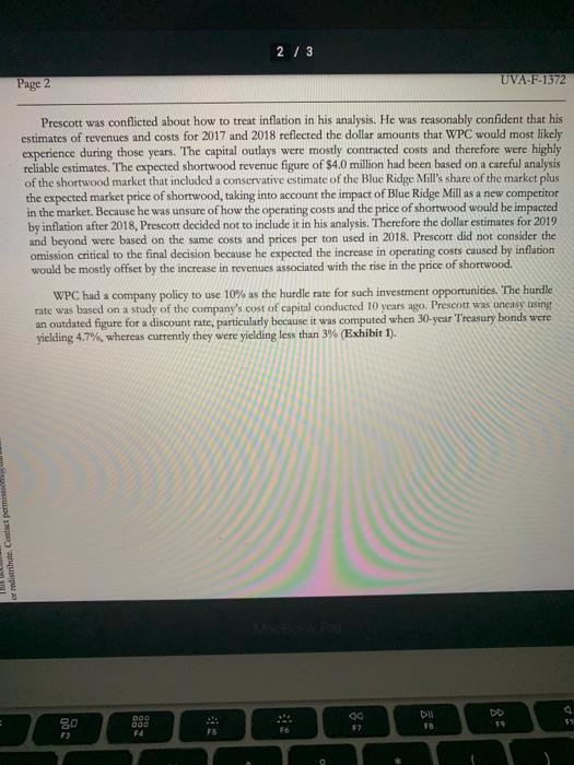 2 / 3 UVA-F-1372 Page 2 Prescott was conflicted about how to treat inflation in his analysis. He was reasonably confident tha