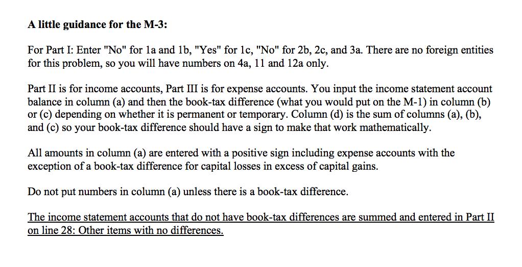 A little guidance for the M-3: For Part I: Enter No for la and 1b, Yes for 1c, No for 2b, 2c, and 3a. There are no fore